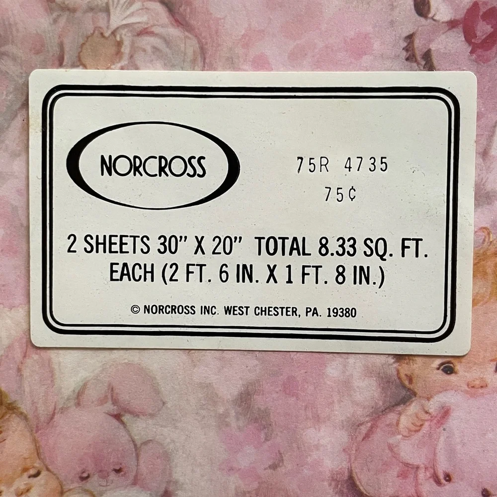 Vintage Norcross Pink Baby Gift Wrap
